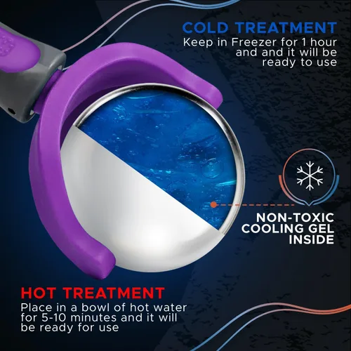 Miniatura 4 de PRIME Fitness bola giratoria para masajes en frío Terapia en frío Bola rodante de hielo con mango palo criogénico Alivio del dolor muscular