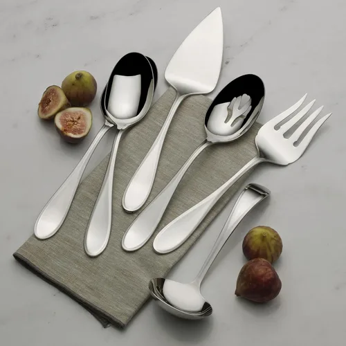 Miniatura 4 de Mikasa Bravo - Juego de 6 piezas de acero inoxidable 18/10, cucharas de servir, tenedor, servidor de tartas, cucharón de salsa, cubiertos pulidos
