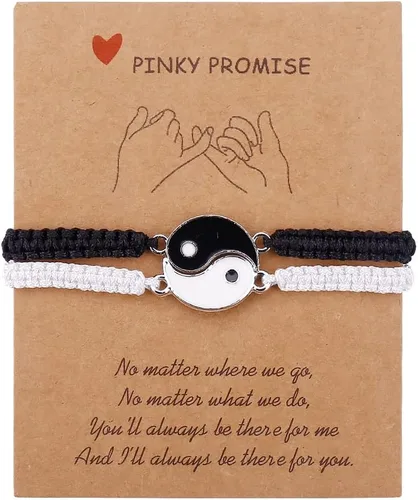Miniatura 12 de Pulseras para parejas de mejores amigas, pulseras para 2 personas a juego con Yin Yang para él y ella, joyería para mejor amiga, amistad, relación