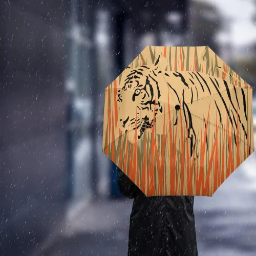 Miniatura 3 de DHDM Automatic Beach Umbrella Outdoor Adults Printed Rain Umbrella for Men Kids Parasol