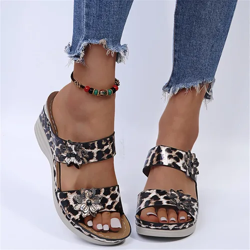 Miniatura 4 de Ladmiple - Sandalias ortopédicas planas y cómodas para mujer, con soporte de arco, sandalias ortopédicas de verano, lindas sandalias para caminar
