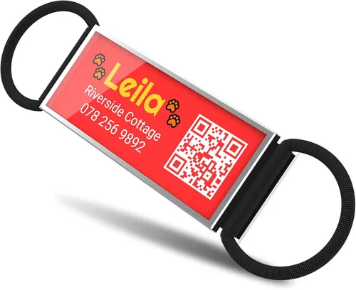 Miniatura 9 de Etiqueta de identificación de perro deslizable con código QR, etiqueta silenciosa personalizada personalizada para mascotas - Gratis en línea