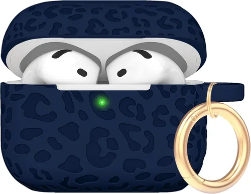 Miniatura 72 de Funda de silicona con flores compatible con AirPods Pro 2019, Gawnock - Funda suave y flexible para imprimir para mujeres y niñas con llavero - Flor