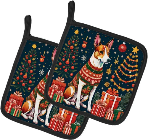 Miniatura 32 de Caroline's Treasures Fawn Pug - Par de soportes para ollas de Navidad, resistentes al calor, juego de ollas para horno, almohadillas calientes