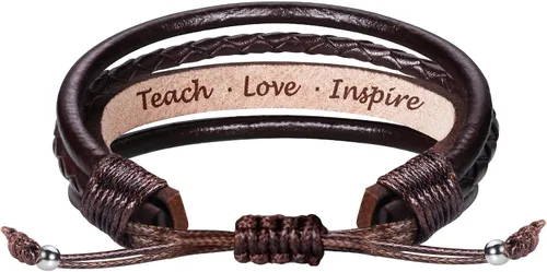 Miniatura 36 de Regalos del día del padre para papá, marido, pulsera de cuero para hombres, él, novio, hijo, ajustable, marrón, pulsera de cuero para hombre
