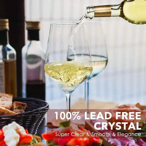 Miniatura 3 de Chouggo Juego de 6 copas de vino, cristal soplado a mano para vino tinto o blanco, 15 onzas, hechas a mano por artesanos, regalos para mujeres