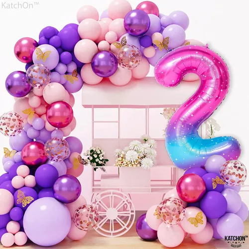 Miniatura 1364 de KatchOn, Globo grande azul número 2 de 40 pulgadas Decoraciones de cumpleaños de Baby Shark para niño de 2 años Globo azul número 2 Globo