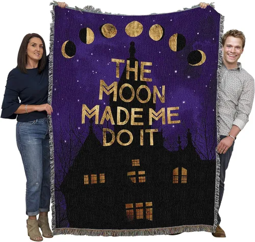 Miniatura 22 de Pure Country Weavers Manta negra con texto en inglés "I Just Here for The Boos" de fantasma, regalo de otoño, Halloween, para la parte posterior