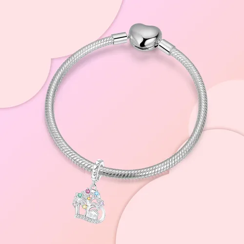 Miniatura 135 de Dije de girasol con diseño de estrella y luna y elefante para pulsera, collar de plata de ley 925, dijes de corazón de amor para mujer, regalo