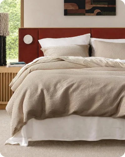 Miniatura 11 de Bedsure - Funda de edredón de algodón tamaño King - Funda nórdica 100% algodón con tejido en rombos color verde salvia, juego de ropa de cama 11