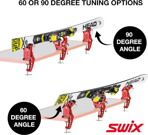 Miniatura 4 de SWIX Tornillo de esquí T149-50 con mordazas de 1.969 in de ancho Abrazaderas ajustables duraderas para encerar y afinar esquís alpinos