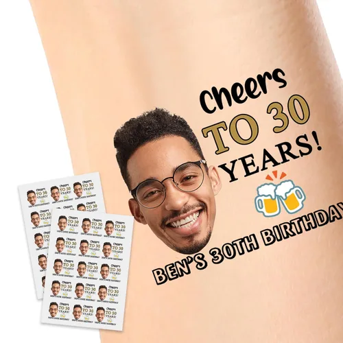 Miniatura 20 de Calcomanías de tatuajes temporales personalizadas, personaliza el tatuaje con nombre y foto de tu amor para fiestas de cumpleaños, Halloween