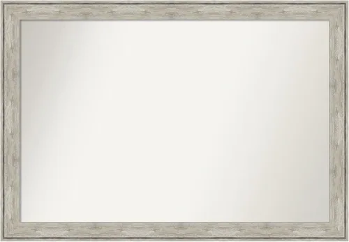 Miniatura 376 de Amanti Art Espejo de baño plateado para sobre fregadero, 28 x 47 pulgadas, espejo rectangular de plata imperial, marco de madera tradicional de gran