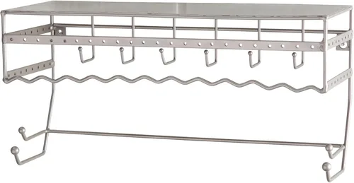 Estante negro de 13.5 pulgadas para montaje en pared. Bastidor para guardar productos de joyería y accesorios Estante organizador para aretes,