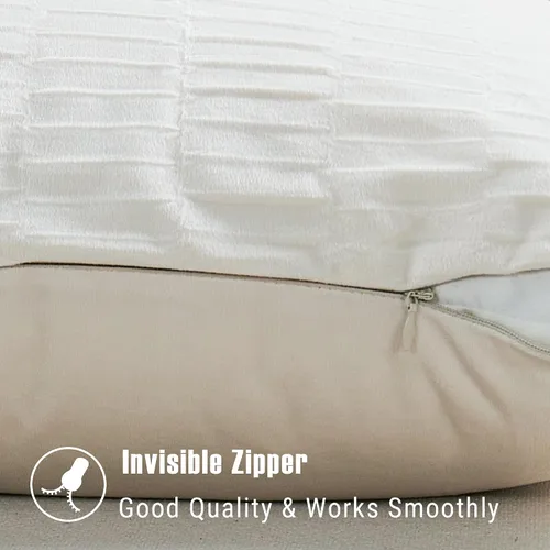 Miniatura 5 de Juego de 2 fundas de almohada decorativas de terciopelo a rayas plisadas de 14 x 26 pulgadas, funda de cojín rectangular suave y elegante para sofá