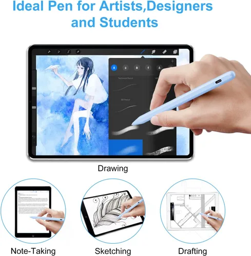 Miniatura 6 de Lápiz digital para iPad (2024-2018) con carga rápida y rechazo de palma, lápiz activo FOJOJO para iPad Pro 11/13 M4, iPad Air 11/13 M2, iPad Pro Azul