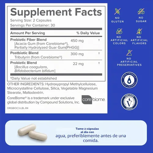 Miniatura 8 de Gundry MD® Bio Complete 3, probióticos 3 en 1 para la salud intestinal, suplementos probióticos para la digestión, suplemento que apoya