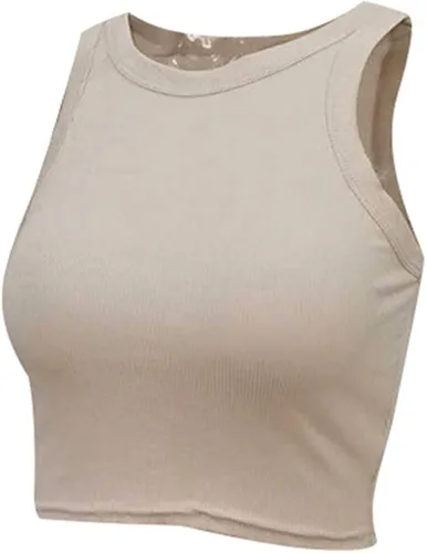 Miniatura 6 de Camisetas básicas sin mangas de punto acanalado y diseño teñido de cuello redondo Camisa corta de verano Y2K chaleco top