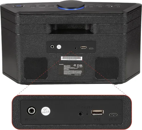 Miniatura 2 de Aiwa Altavoz inalámbrico - Libera un sonido potente y una conectividad versátil - Experimenta la libertad Bluetooth, radio FM, reloj, 20 W RMS, Negro