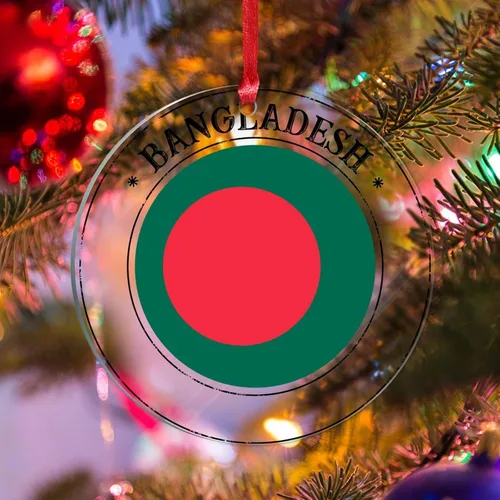 Miniatura 10 de Decoraciones para árbol de Navidad de Bangladesh, adornos de bandera nacional de Bangladesh para árbol de Navidad, regalo de recuerdo de país