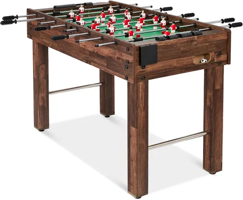 Best Choice Products Mesa de futbolín para niños y adultos, mesa de juegos de fútbol con 2 bolas, 2 soportes para tazas, asas ergonómicas, barras de