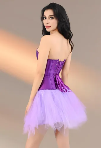 Miniatura 4 de Kranchungel Tops de corsé para mujer corsé renacentista de talla grande - Bustier con cordones Overbust disfraces de Halloween - Sesiones de fotos