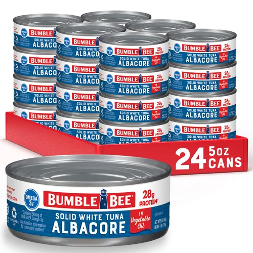 Miniatura 15 de Bumble Bee - Atún blanco sólido en aceite, lata de 12 onzas, atún capturado en estado salvaje, 0.74 oz de proteína por porción, alto en omega-3, sin