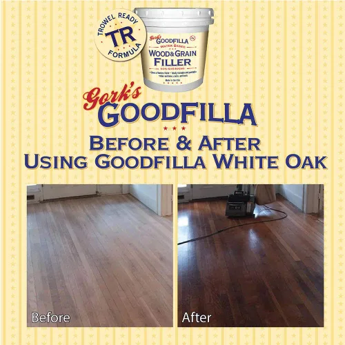 Goodfilla - Relleno de madera y grano a base de agua (listo para espátula) - Fresno - 1 galón | Reemplaza todo relleno y masilla | Repara, acaba y