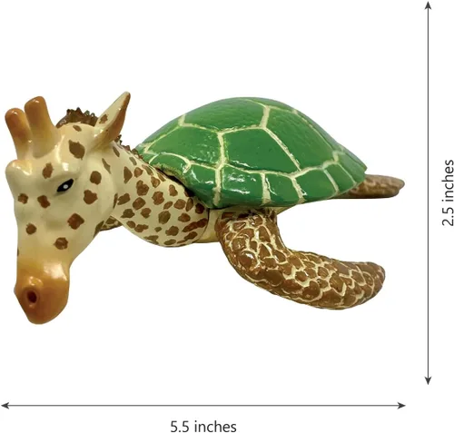 Miniatura 2 de Randimals Juguetes híbridos realistas de jirafa y tortuga, mezcla única de juguetes de safari y animales de granja, figuras pequeñas, minifiguras