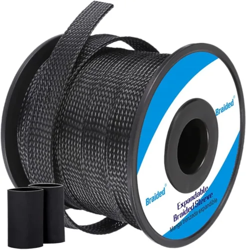 Miniatura 13 de Braided - Fundas para cables - Telar de alambre expandible de PET de 1/2 "-25 pies, malla oculta de alambre Braided para cable de video de Negro