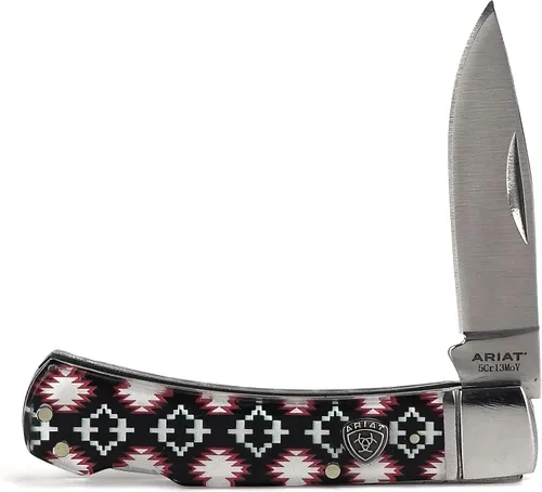 Miniatura 11 de ARIAT Aztec - Cuchillo de bolsillo plegable de hoja lisa, acrílico, multicolor, hoja de 3 pulgadas (grande)