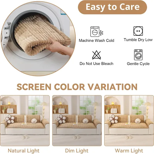 Miniatura 8 de Funda de sofá para perros, lavable, funda de sofá para mascotas, funda de sofá modular suave y mullida en forma de L, protector grueso apto
