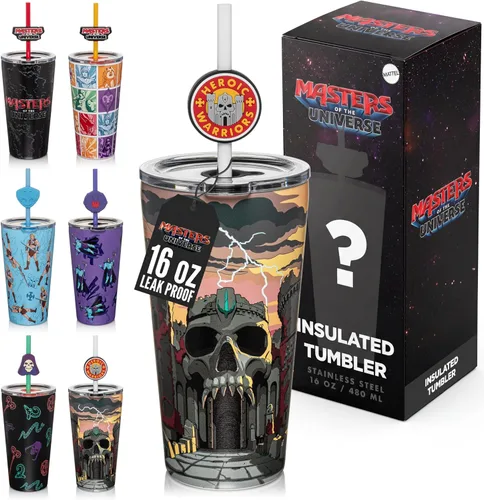 Miniatura 30 de Dragon Glassware x Barbie - Vaso térmico aislado al vacío con tapa y pajilla, vaso térmico de acero inoxidable de 24 onzas con 2 pajillas, vaso
