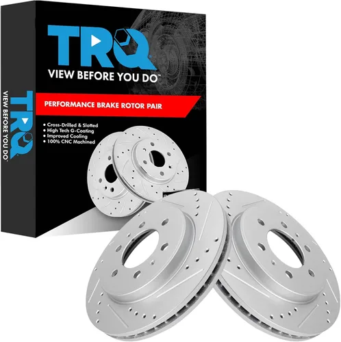 Miniatura 378 de TRQ Juego de rotores de freno de rendimiento trasero con revestimiento G premium compatible con Mazda 6 2014-2021