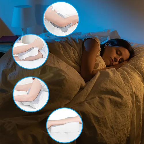 Miniatura 9 de Almohada de rodilla para dormir de lado, almohada grande y cómoda de espuma viscoelástica para dormir de lado, correa ajustable, almohada
