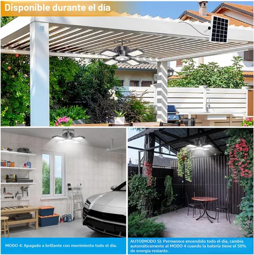 Miniatura 2 de Luz Solar para Cobertizo Interior y Exterior, 176LED Luz Colgante con Sensor de Movimiento Solar Disponible Durante el Día, Luces Solares Interiores