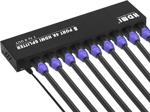 Miniatura 8 de Divisor HDMI 1 en 12 salidas, 4K @30Hz Powered Video Split Duplicator/Distribuidor Duplicado/Pantalla de espejo, 3D 4K para ver partidos deportivos