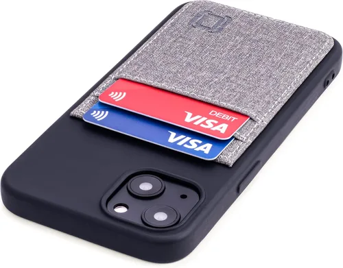 Miniatura 20 de Dockem Funda tipo cartera para iPhone 13 con carcasa de silicona líquida, placa de metal integrada para montaje magnético y 2 bolsillos para Negro
