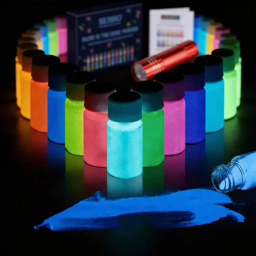 Polvo que brilla en la oscuridad, 12 colores, tinte de resina epoxi, pigmento luminoso en polvo, seguro de larga duración para bellas artes, arte de