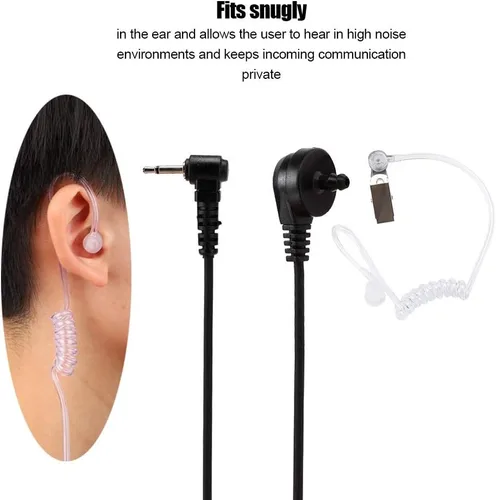 Miniatura 7 de Auricular de radio para aplicación de la ley, cable de auriculares de 0.098 in, línea de auriculares, solo escucha, tubo de aire para walkie talkie