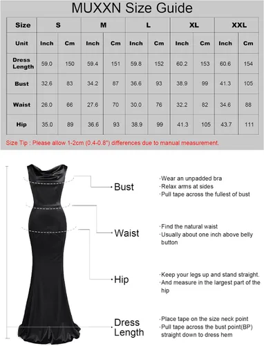 Miniatura 7 de MUXXN Vestido de noche formal sin mangas de sirena elegante de los años 30 para mujer
