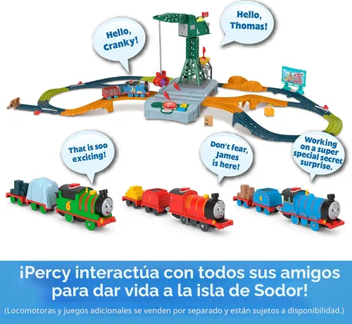 Miniatura 4 de Thomas & Friends Tren de Juguete Motorizado Talking Percy Locomotora Alimentada por Batería con Sonidos y Frases para Juego Simbólico para Niños