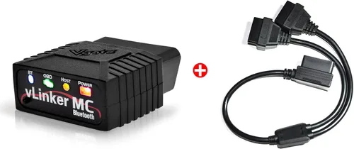 Vgate vLinker MC Bluetooth 3.0 OBD2 lector de código (Android, Windows) y divisor OBD2 de 16 pines de 12 pulgadas