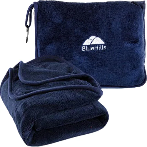 Miniatura 12 de BlueHills - Manta y almohada premium suave y alta para viajes en avión, esenciales para vuelos largos, manta larga para llevar en la bolsa con clip