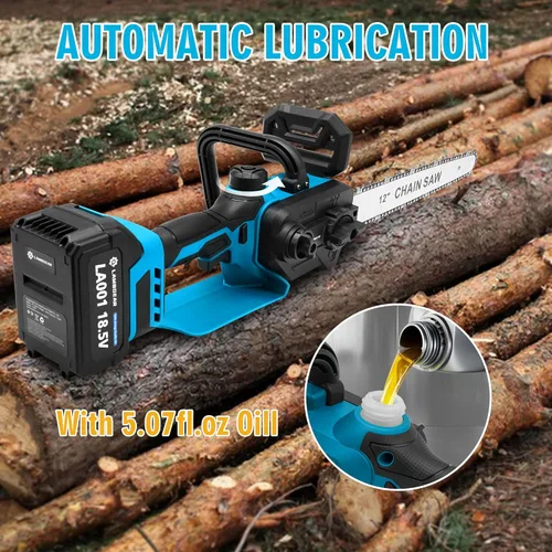 Miniatura 2 de Mini Chainsaw Cordless 6 Inch Electric Chainsaw pruning saw Battery Powered Handheld Portable Chain Saw With 2 Batteries/Automatic Oiler for Tree