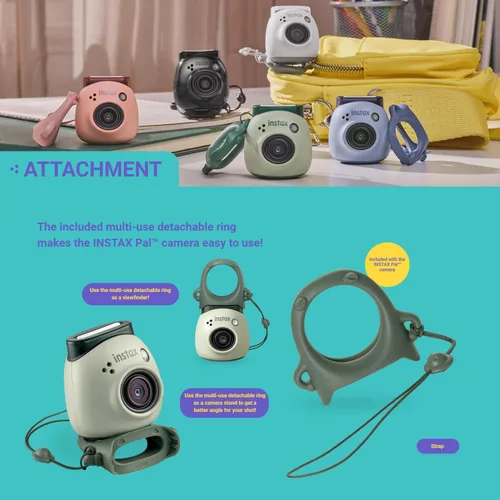 Miniatura 6 de FUJIFILM INSTAX PAL Fuji - Cámara digital rosa polvo + estuche personalizado y paquete de accesorios para tarjeta de memoria de 32 GB