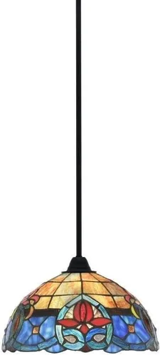 Miniatura 302 de Toltec Lighting Paramount - Mini colgante de 1 luz en acabado negro mate con cristal de arte perla de 7 pulgadas y estilo negro