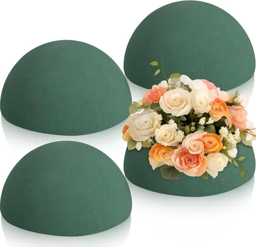 Miniatura 8 de Boao 4 piezas de bloque de espuma floral de medio balón verde, espuma floral húmeda y seca, bolas de espuma verde grandes para manualidades