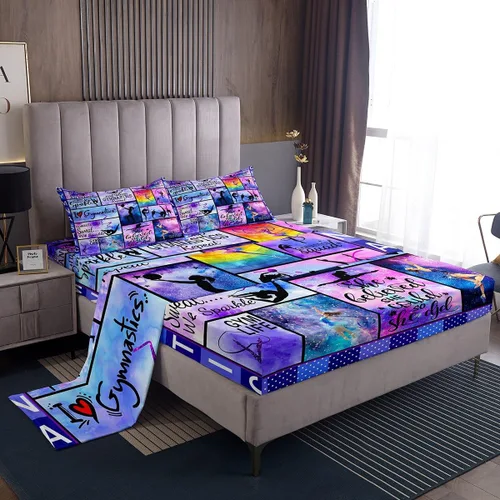 Miniatura 21 de Manfei Juego de sábanas de acuarela floral tamaño individual, juego de ropa de cama con flores botánicas, juego de sábanas de dibujos animados