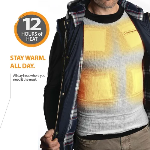Miniatura 5 de Camisa térmica, capa base de compresión, 8 paquetes térmicos integrados, calentador corporal